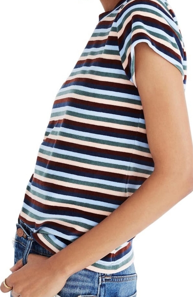 Madewell Stripe Velour Tee - Picture 10 of 11